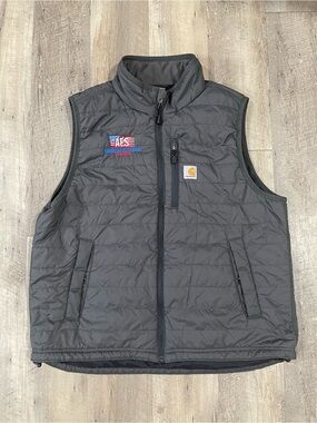 Carhartt Men’s Charcoal Quilted Vest with Logo Patch